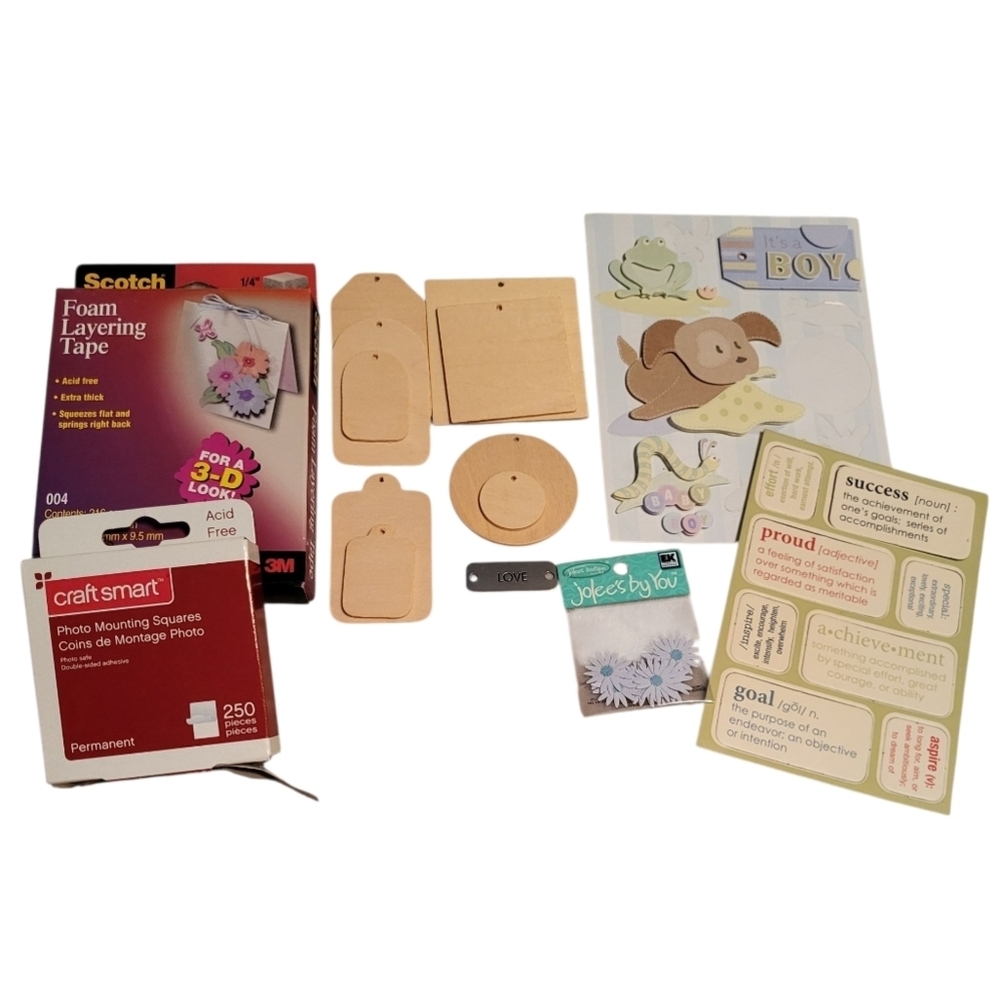 CLEARANCE! Scrapbooking/Craft Supplies Bundle with Foam Tape and Tags